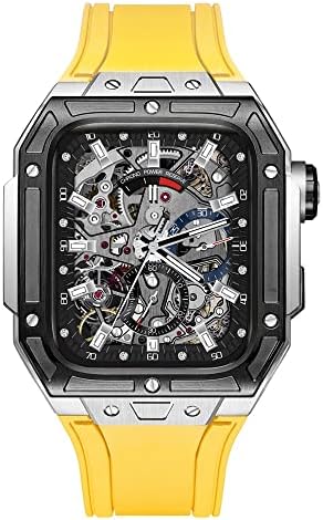 Бефија Титаниум Часовник Бенд Мод Комплет,за Apple Watch 6 5 4 4 SE 44mm Авијација Титаниум Легура Случај+Гумена Лента Интегриран Часовник