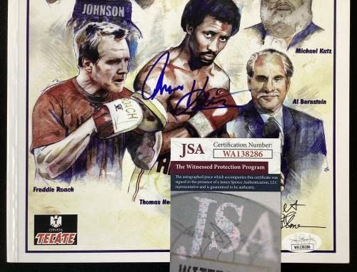 Томас Хитман Харнс потпиша во Програма за индукција на боксот HOF Autograph JSA - Автограмиран бокс Разните предмети