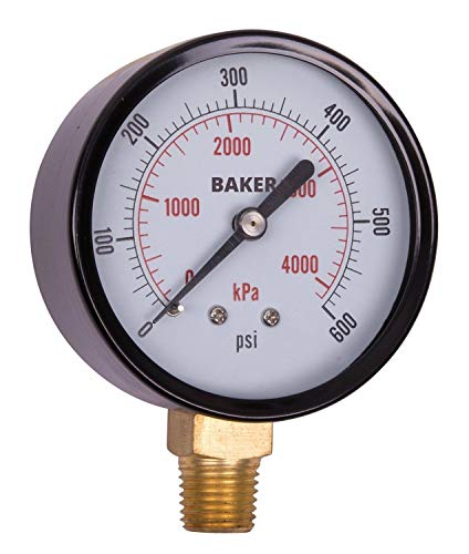 Мерач на притисок на Бејкер LVBNA-600P, 0 до 600 psi