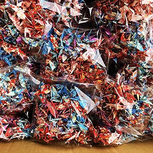 100 парчиња 4,5 см мини предмеда оригами за вашија хартија кранови склопени оригами кранови рачно изработени Божиќни подароци јузен