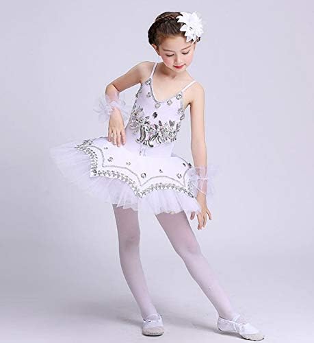 Ордорор девојче здолниште со балетски танцувачки облеки на балетски танцови, искра, туту принцеза фустан балерина костуми со рака бенд 4-13Y