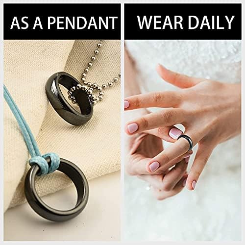 3 парчиња хематитни прстени, оригинални прстени со рамен опсег на хематит за жени, анти-вознемиреност ПТСН прстени за прсти за мажи