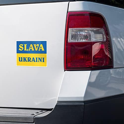 Слава Украини слава на Украина Поддршка знаме за знаме за браник со винил налепница
