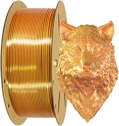 Mkoem 1kg 2 бои свилен златен бакар во 1 PLA Coextrusion Filament, 1,75 mm 3D печатење 2 обоени свилени плочи, широко вклопувани за
