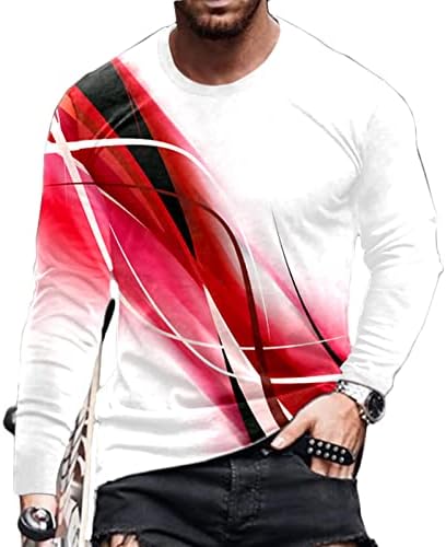 Менс термичка кошула со долг ракав, машка кошули со долги ракави, графички маички маички, маички маички обични стилски