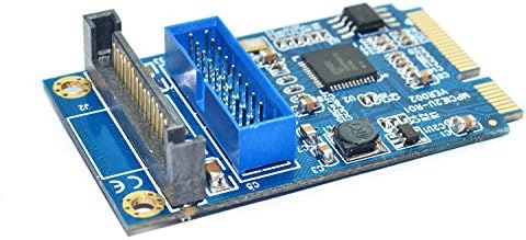 Sintech Mini PCI-E до двојна USB 3.0 порт-адаптер картичка со кабел за заглавие од 50 см 20pin
