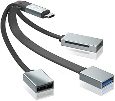 VCOM USB C Центар Со Читач НА Sd Картички, Mini PORTABL USB C До Tf/Sd Адаптер За Читање Картички Со USB 3.0, USB 2.0 Порта, Компатибилен