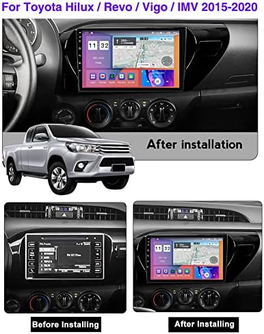 Charmstep Автомобил Радио Стерео Bluetooth Андроид 11 За Toyota Hilux Revo Vigo 2015-2020 9 Инчен Екран На Допир Мултимедијален Плеер Со Резервна Камера/GPS Навигација/FM/Огледало Врска/WiFi/SWC