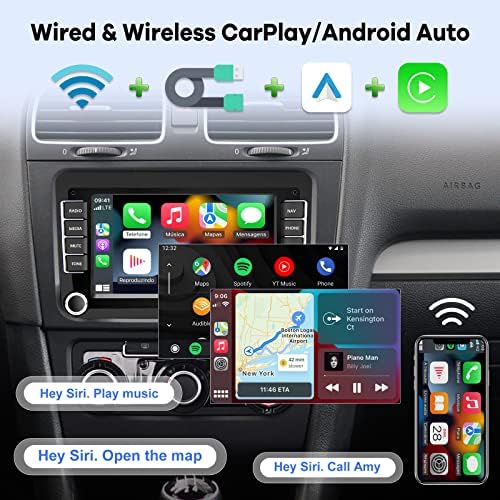 Андроид Автомобил Радио ЗА VW Passat Jetta Seat Голф Шкода Поло Туран, [1G+16GB] 7 инчен Екран На Допир Фолксваген Стерео Со Жичен&засилувач;Безжичен