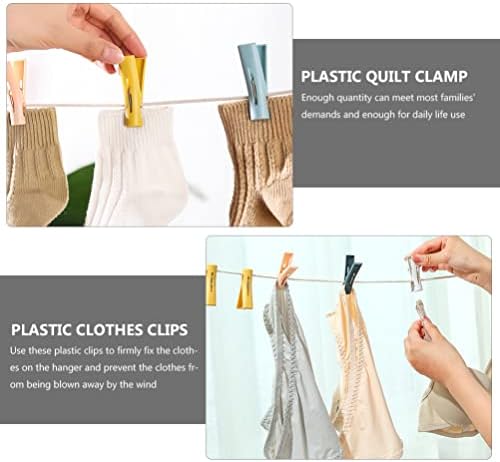 Аголички тешки закачалка за венци 30 парчиња пластични ватенка стеги за ветерници за ватенка облека за облека, клип чорапи клипови пластични
