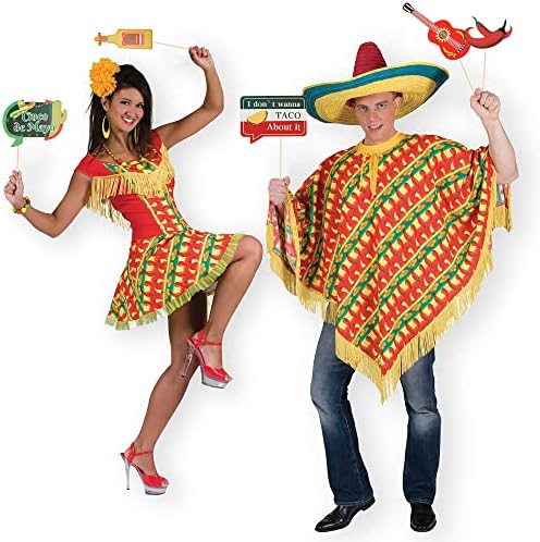 Lucleag Mexican Fiesta Photo Booth Booth Props, 32 парчиња Cinco de Mayo Photo Props Mexico Fiesta Selfie Props за Cinco de Mayo Mexican Party
