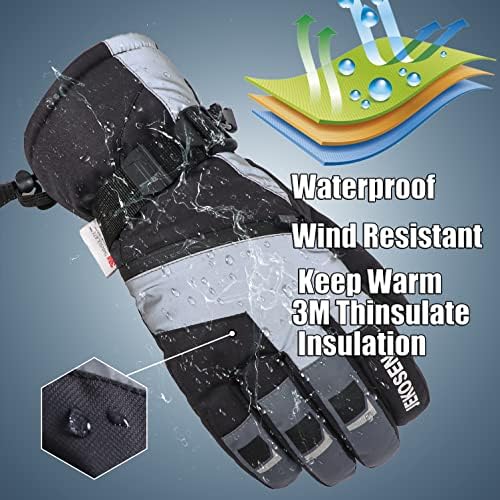 Jekosen скијачки нараквици 2023 година Студено време зима Чувајте топли снежни ракавици водоотпорни допир на екранот на допир на допир