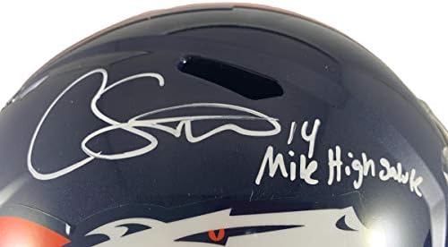 Кортланд сатон автограм потпишан впишан Шлем Со Целосна Големина Денвер Бронкос ПСА