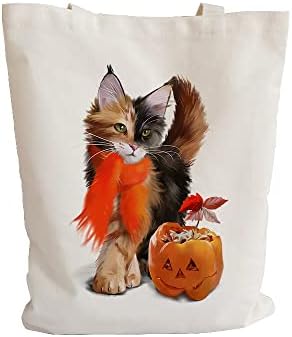Мачка Симпатична Печатена Платнена Торбичка За Жени Чанта За Повеќекратна Употреба За Намирници Со Голем Капацитет Машина За Перење Чанта