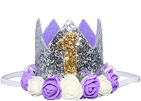 Сјај Бебе Девојки 1 2 3 Роденден Цветни Круна Цвет Принцеза Дијадема Торта Пресече Фото Реквизит