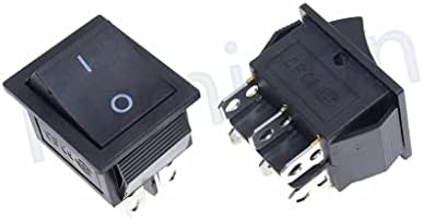Вклучување на прекинувач за напојување со црна рокер KCD4, вклучен прекинувач за напојување 2 позиции 6 иглички Електрични уреди прекинувач