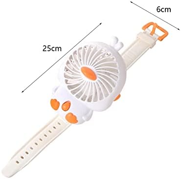 Baoblaze Mini Watch Fan, Cartoon Duck Brist Fan USB -полнење на работната површина, вентилаторот за џеб, рачно држениот вентилатор,