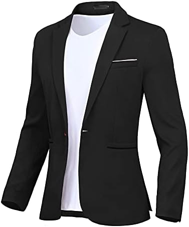 Geek осветлување машки костум блејзер јакни Обичен постелнина спортски палто лесен бизнис стилски едно копче и две копче