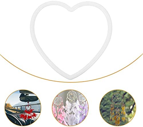 Doitool 20 парчиња срцев сон на сончање прстен акрилен венец за венци занаетчиски прстени во облик на срцеви облици на макрам прстени за DIY занаетчиски венци Dreamcatchers macram