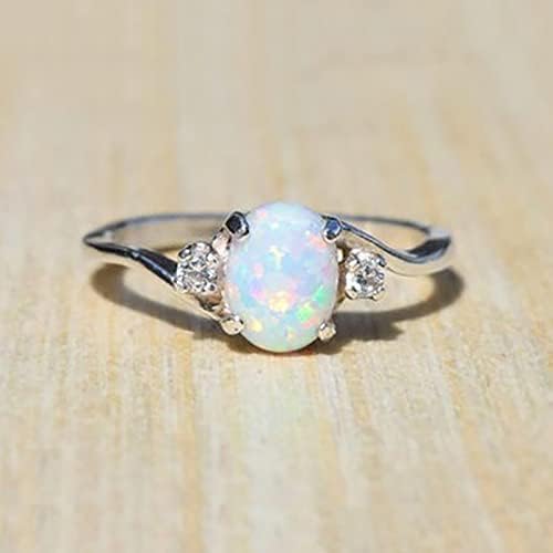 2023 година Нов фин дами сребрен прстен овален исечен ринстон накит предлог за роденден Подарок невестински ангажман забава прстен и најниски