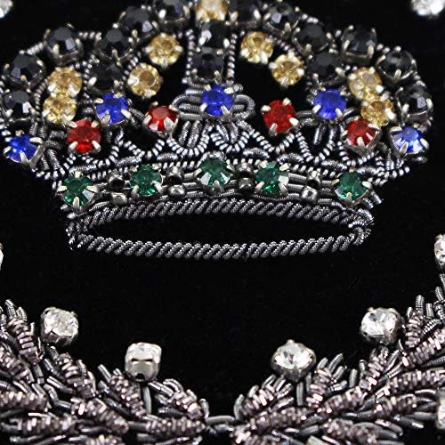 Гроздобер кралска круна лепенка Индиска примена на свила Апликација за дијамантска облека украсена шиење 1piece