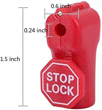 Jarengo Peg Hook Stop Lock 6mm Пластично црвено безбедносно заклучување, малопродажна продавница против кражба против кражба