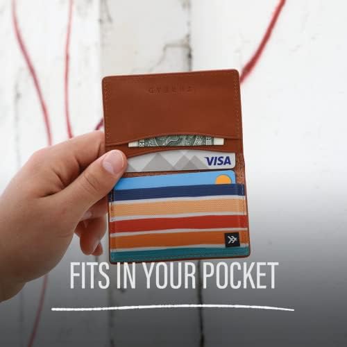 Тенок минималистички бифолд паричник за мажи и жени со РФИД | Мал еластичен држач за кредитна картичка за предниот џеб