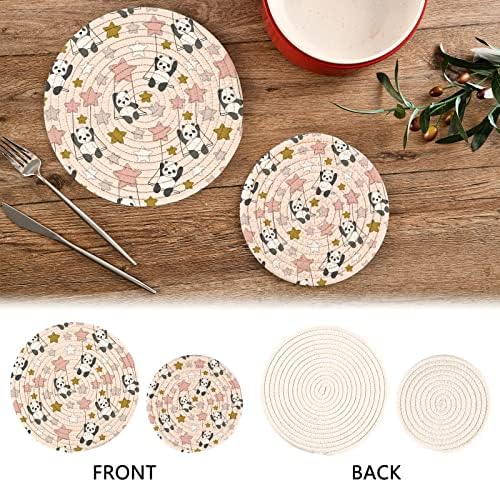 Trivets Xigua Panda Set од 2 држачи за садови за декорација на кујна Поставете држачи за отпорни на топлина поставени за топли