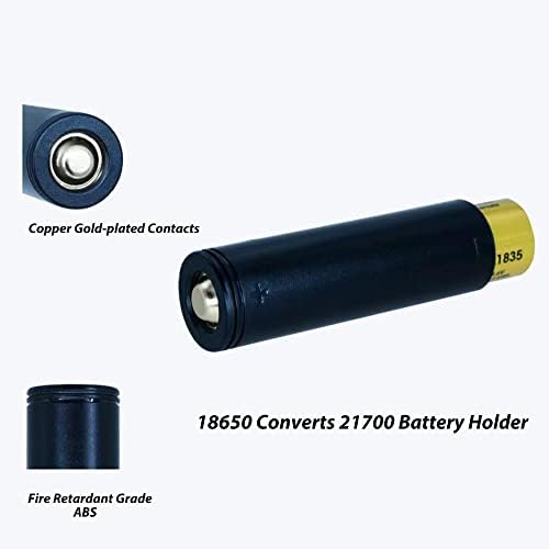 Адаптер за батерии од 18650 до 21700, адаптер за конвертор за 21700 случаи на фенерче со метални контакти 18650 батерии за ракави