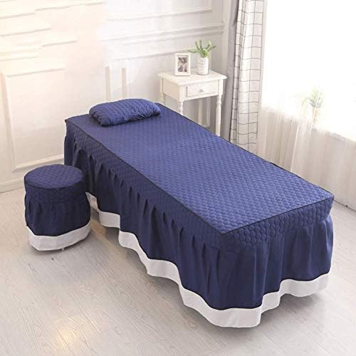 Leversуан цврста маса масажа за масажа поставува кревети за кревети за масажа кревети за здолништа со постелнина со дупка за одмор на лице, прилагодливо-сино 60х180см