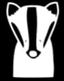 Badger Headshot vinyl decal | Бело | Направено во САД со декорации на Foxtail | За прозорци за автомобили, таблети, лаптопи,