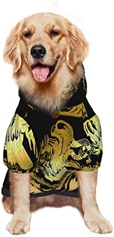 Облека за кучиња за средни големи кучиња злато мексиканско печатење лесен кучиња кучиња со кучиња со џебни кучиња