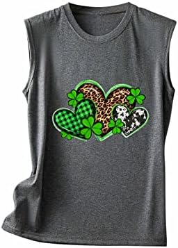 2023 Women'sенски Свети Патрик маица без ракави резервоари со врвни кошули на вратот Ирска маица Шамрок маица летни култури