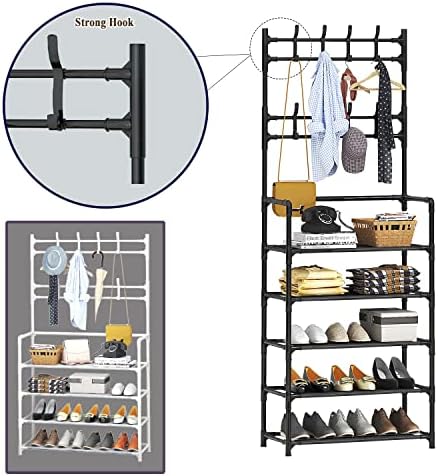 Јан Ву Јинг ® Големо 5-степено сала со конзола табела за влегување на палто за палто за слободно чевли за складирање на решетката за складирање на полици за домашна ?