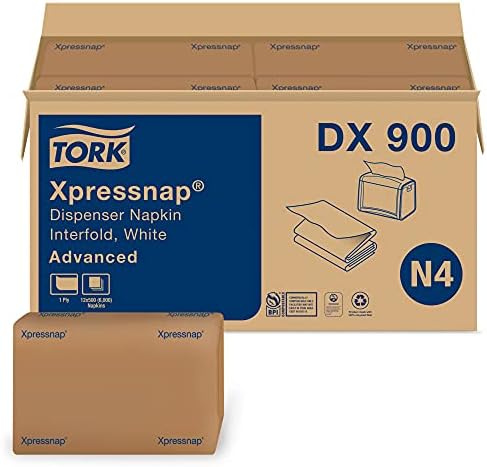 Tork Xpressnap® Бела диспензерка салфетка N4, Напредно, интерпол 1-PLY, 13 x 8,5 и матична хартиена рачна крпа ролна природна H1,