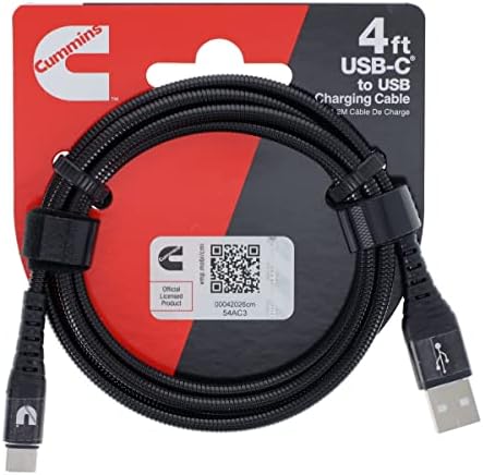 Cummins Android компатибилен полнач за полнач Тип C 4FT метал плетенка C-A кабел CMN4710-4 стапки