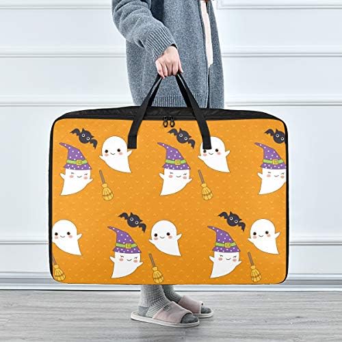 N/ A торба за складирање на облека е подложена на ватенка - Голем капацитет Дух череп Среќна торба за организатори на Ноќта на вештерките