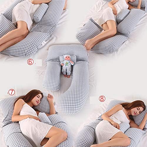 Z/A Перница за породилно мултифункционална перница за спиење Поддршка за половината за половината за поддршка на стомакот, измиен памучен појас,