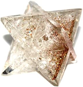 Etет прекрасен голем оригинален кристален кварц оргон Merkaba 4 Огромни големи кристални скапоцени камења бакарни метални мешавини