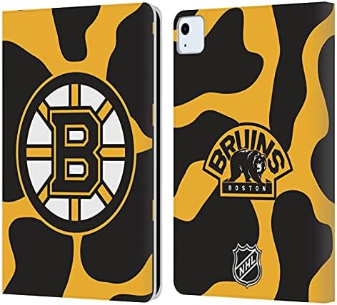 Дизајн на главни случаи официјално лиценциран NHL преголем Бостон Бруинс, Кожа за паричникот на паричникот, компатибилен со Apple iPad