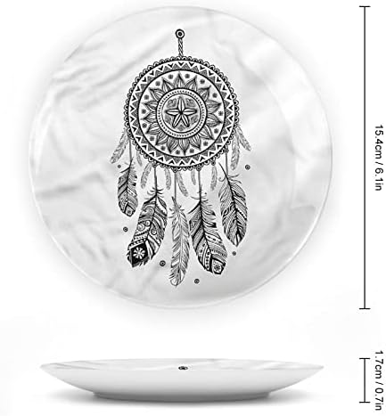 Декоративна чинија Xisunya 7 инчи, Цигански керамички камења, племенски американски сонувач за печатење украси за украси за приказ за поставување