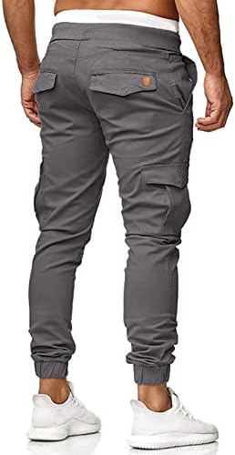 Менс модни карго панталони со џебови редовно се вклопуваат во обични атлетски еластични џогинг спортски спортови на отворено џемпери