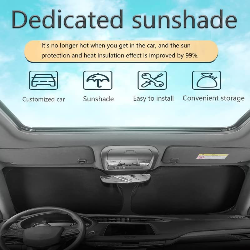 Сонцето на шофершајбната за автомобили, компатибилна со surип Гранд Чероки SUV 2011-2023 Предниот шофершајбна Сонцето дебело 6-слојно сенка,