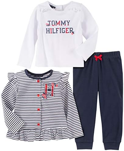 Томи Хилфигер бебе-девојки за бебиња 3 парчиња сет панталони за јакна