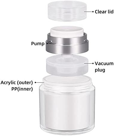 Rofish Pump Pump Pump Jar Hiliurizer Jars Vacuum шише преносен крем за полнење тенџере со протекување на акрилик на лице крем за лице