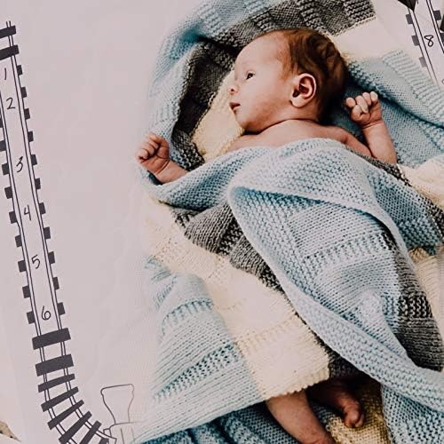 Nuobesty бебе месечно пресвртница ќебе со фото ќебиња со модел на воз унисекс ќебиња за раст на бебето, новороденче, кои добиваат