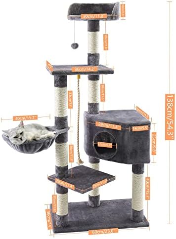 Дхдм Мулти-Ниво Мачка Дрво Игра Куќа Алпинист Активност Центар Кула Хамак Кондо Мебел Гребење Пост За Мачиња