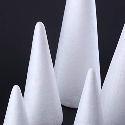 Alremo Xinghuang - 2 парчиња конуси од пена за занаети бели стиропор конуси полистирен конуси за DIY занаетчиски занаети за занаетчиски центар