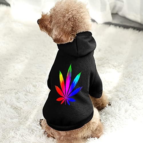 Шарена плевел марихуана уметност кучиња со качулка дуксер домашни дуксери облеки пулвер мачки кошули