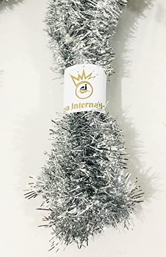 Сребрена Ламба Венец За божиќна декорација Метални Украси За Новогодишна Елка забава За домаќинство Новогодишна Забава Тавански